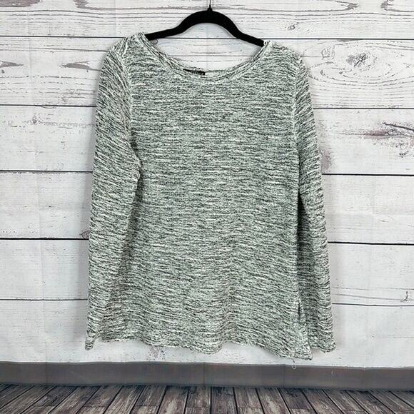 J Crew Mercantile Sweater Womens Medium Gray Knit Marled Tunic Textured Boxy - Picture 1 of 11